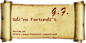 Güns Fortunát névjegykártya